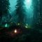 Lanterns In A Forest With Moonlight Live Wallpaper