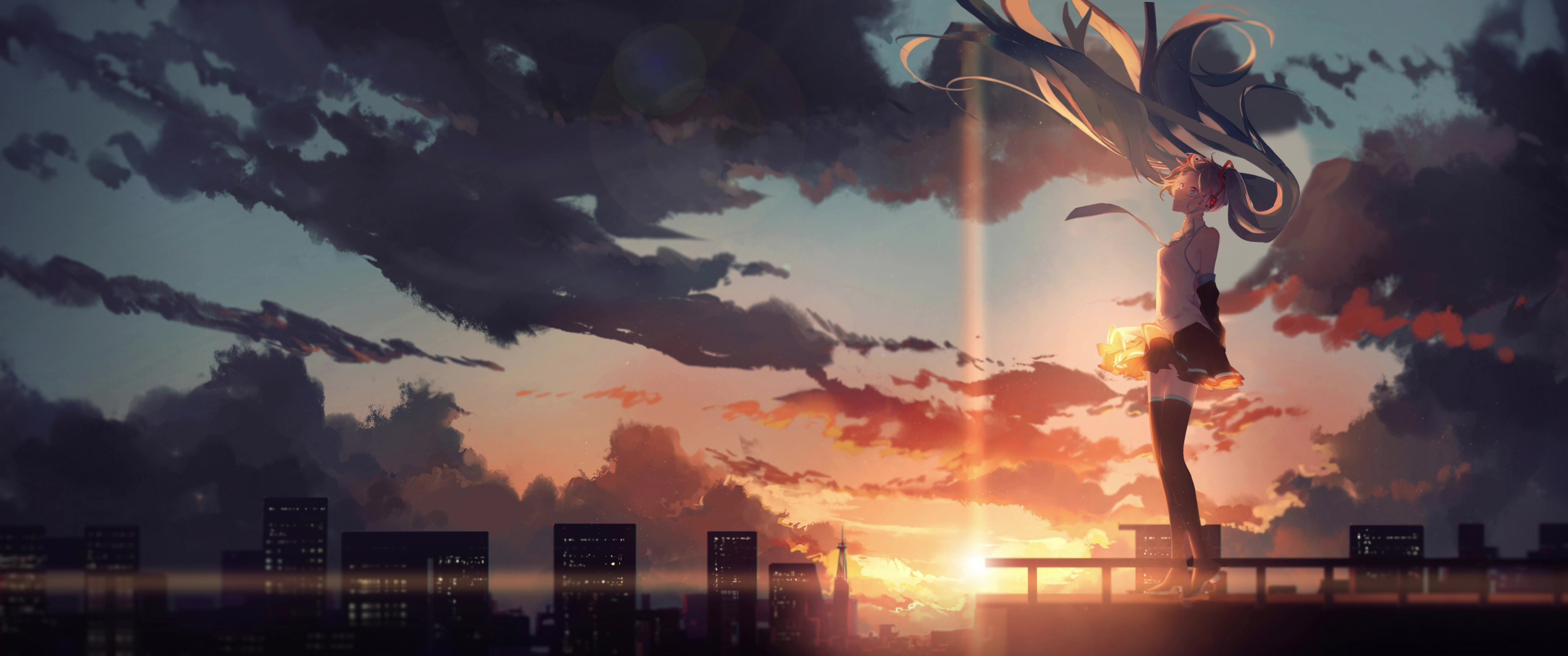 Hatsune Miku In The Sunset Live Wallpaper - HDLiveWall.com