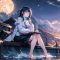 Anime Girl Under Moonlight Live Wallpaper