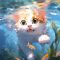 Cute Cat Swimming In Water Live Wallpaper