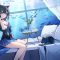 Anime Fox Girl Chill By Ocean Window Live Wallpaper