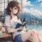 Anime Girl Reading By The River Live Wallpaper